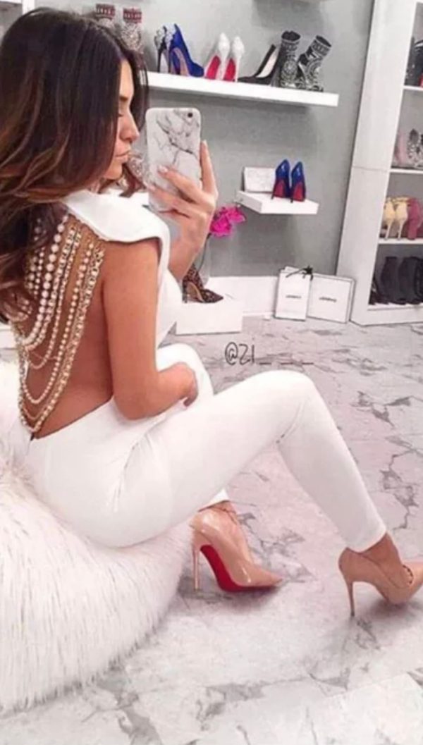 Fashion jumpsuit in (cream colour)